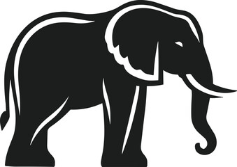 Elegant Silhouette of an Elephant Vector Illustration
