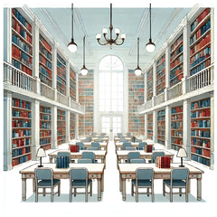 Library Room Illustration