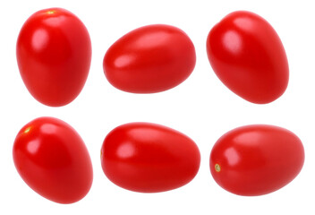 Cherry tomatoes isolated, transparent PNG, collection, PNG format, cut out.