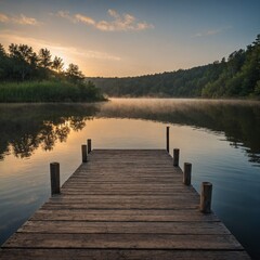 Obraz premium sunset on the lake