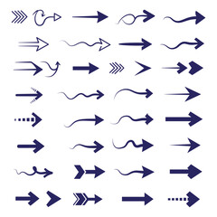 A set of Hand drawn arrow direction doodle with white background
