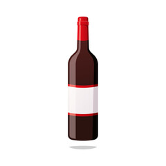 Wine bottle vector isolated on white background.