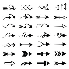 A set of Hand drawn arrow direction doodle with white background