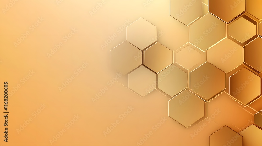 Poster golden hexagon pattern abstract background design