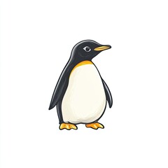 A charming illustration of a cartoon penguin standing confidently with its distinctive black and white plumage, adding a cheerful vibe to any design project