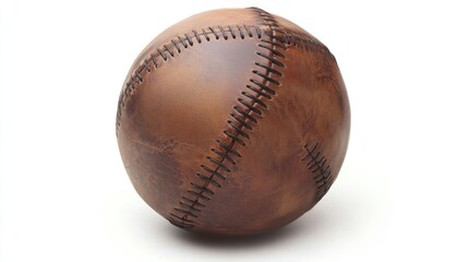 Aged Leather Baseball Hand Stitched Sphere