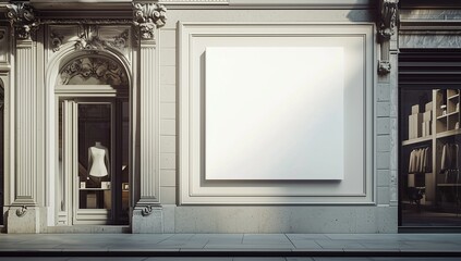 Directional arrow sign, right pointing, store wall.