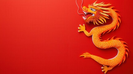 Majestic Chinese Dragon with Dazzling Diamond Details   Powerful Fiery Mythical Creature in Vibrant Red and Golden Scales with Ornate Intricate Patterns