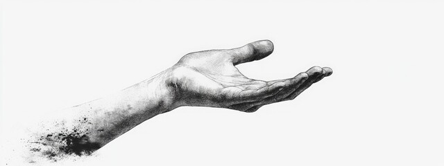 An outstretched hand extended in a gesture of offering, depicting vulnerability and the human desire for connection.