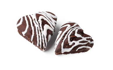 Heart-shaped chocolate treats with white drizzle perfect for special occasions and celebrations