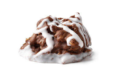 Unique dessert with chocolate and white icing drizzled on top, showcasing a rich and creamy texture