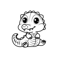 cute crocodile on white background