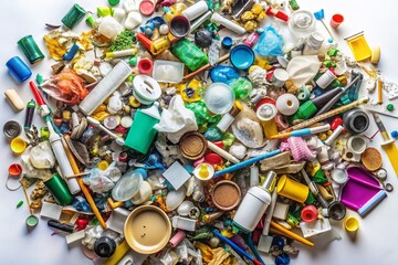 Aerial View of Garbage Pile for Recycling - Environmental Waste Management Stock Photo