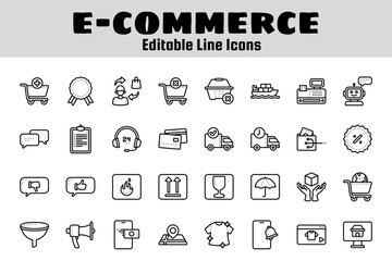 E-Commerce outline icon set