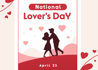 National Lover's Day Romantic Poster Design - Celebrate April 23.