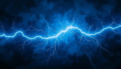 Azure Crackling Storm: Electrifying Blue Lightning Curves
