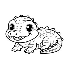 cute crocodile on white background