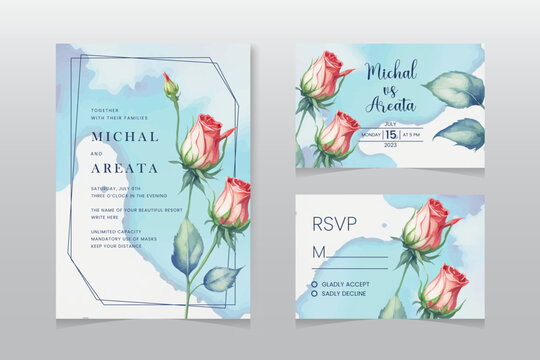 Hand drawn floral wedding stationery template. Abstract background save the date, invitation, greeting card, multi-purpose vector