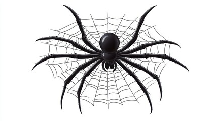 Obraz premium A black spider on a web, illustrating a common arachnid theme.