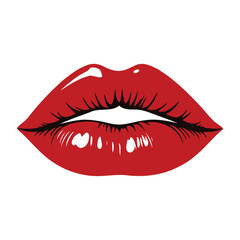 Fototapeta premium Female Lips vector silhouette illustration