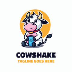 Cowshake Simple Mascot Logo