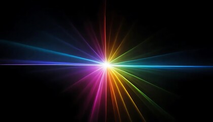 Obraz premium Mesmerizing Rainbow Prism Flare Illuminating Darkness