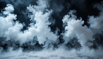 Fototapeta premium Mystical Fog Mist Smoke Backdrop Dry Ice Clouds Rolling along Floor