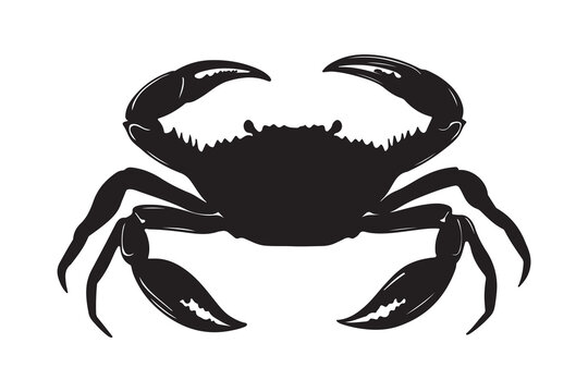 black crab silhouette on white background clip art preview