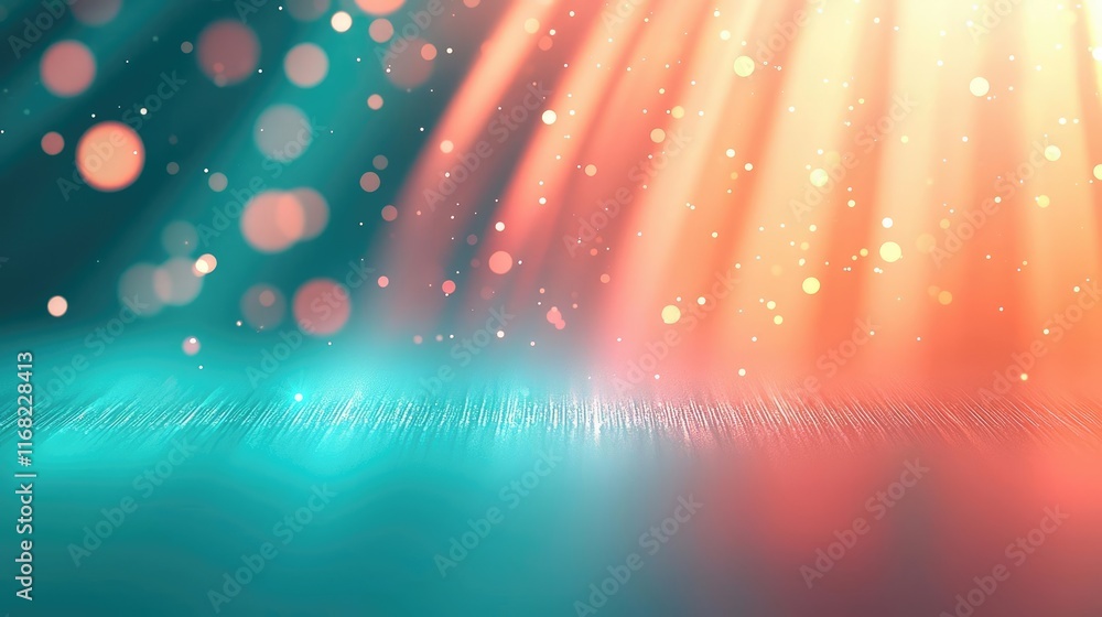 Poster Burst abstract background concept. Vibrant abstract background with rays of light and colorful bokeh effect.