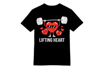 Heartfelt Lifter: Lifting Heart Valentine's T-Shirt