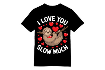 Slow Much Love: Relaxed Sloth Valentine's T-Shirt