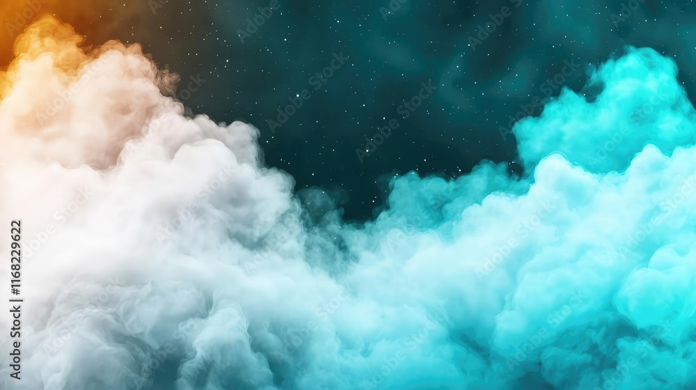 Aufkleber Galaxy abstract background concept. A vibrant digital composition of colorful clouds creating a surreal atmosphere.