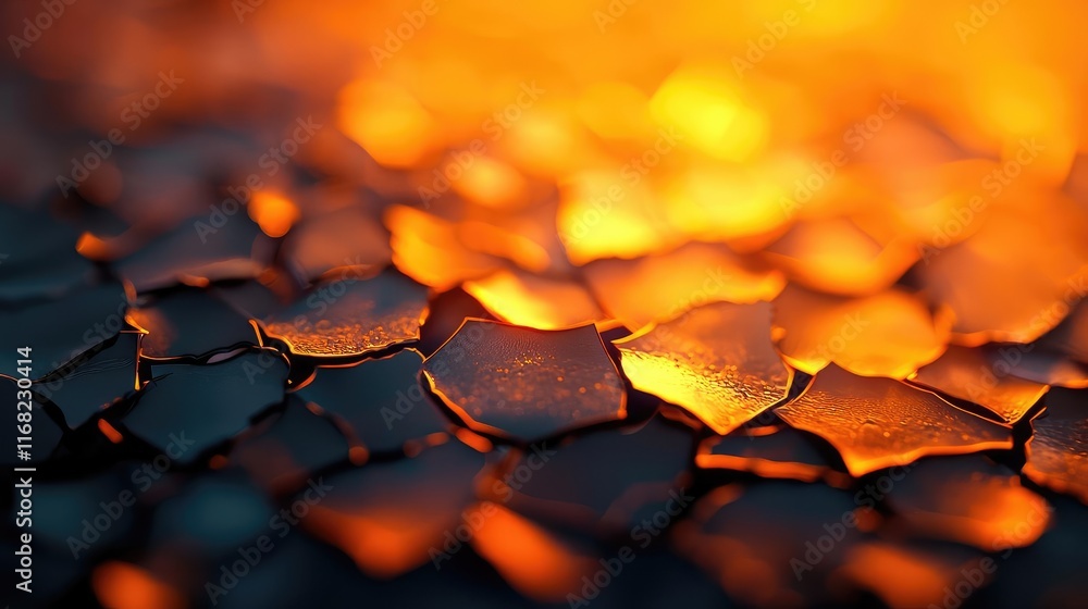Poster Grungy abstract background idea. Close-up of textured surface reflecting warm light and vivid colors.
