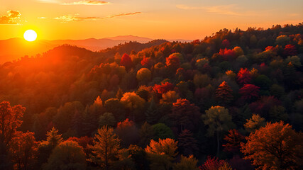 sunset in the mountains