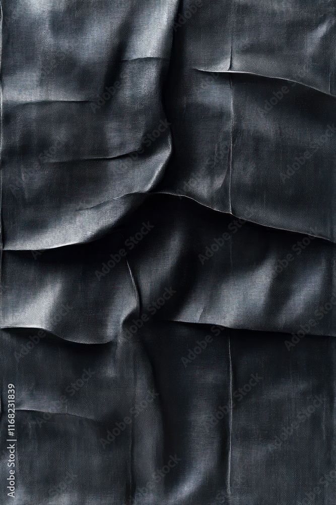 Poster textured black canvas with subtle folds and creases in abstract expressionism style