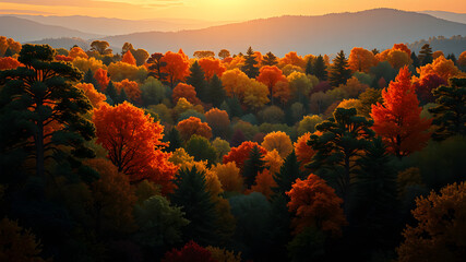 sunset in the mountains