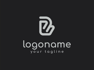 letter B geometric logo design vector