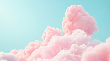 Soft pink clouds scattered across a vast blue sky at sunset with gentle light illuminating the scene offering tranquility and natural beauty perfect for calm and peaceful imagery caption space on the 