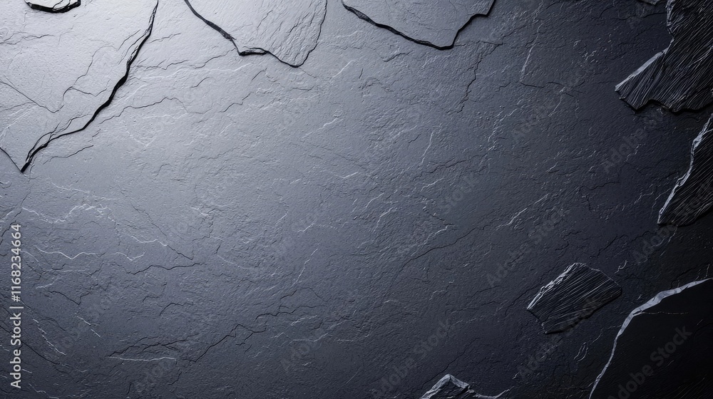 Aufkleber Grungy abstract background idea. Smooth black slate texture with natural patterns for background or design use.