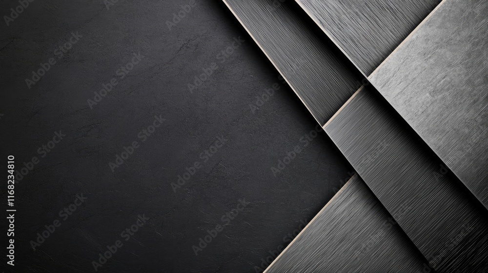 Poster Grungy abstract background idea. Abstract black textured background with layered geometric shapes and lines.