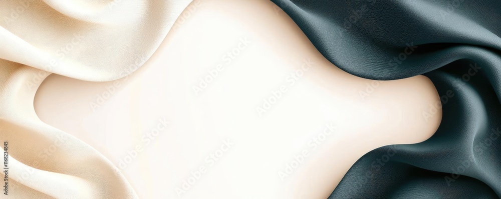 Poster Grungy abstract background idea. Elegant flowing fabric in neutral tones with a soft textured background.