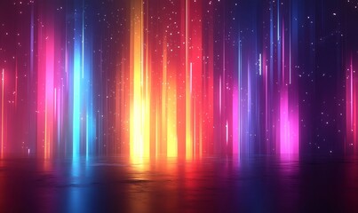 Colorful Gradient Digital Background with Glowing Lights, Generative AI
