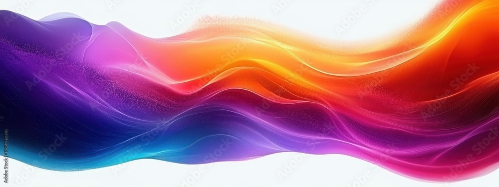 Poster abstract wave gradient vibrant color flow brushstroke design splash background