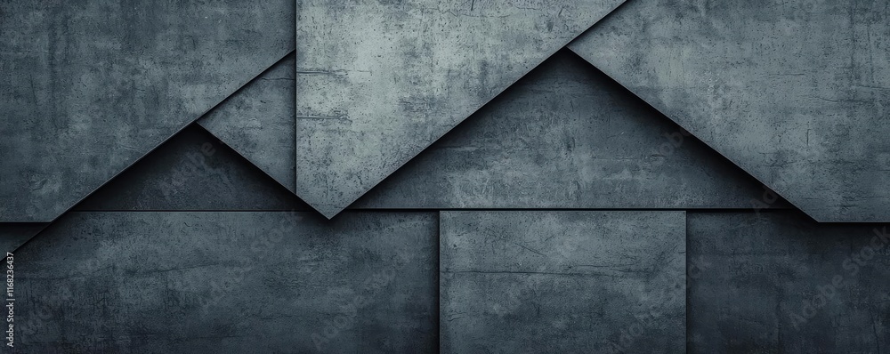Poster Grungy abstract background idea. Abstract gray concrete texture with geometric patterns for modern architectural design.