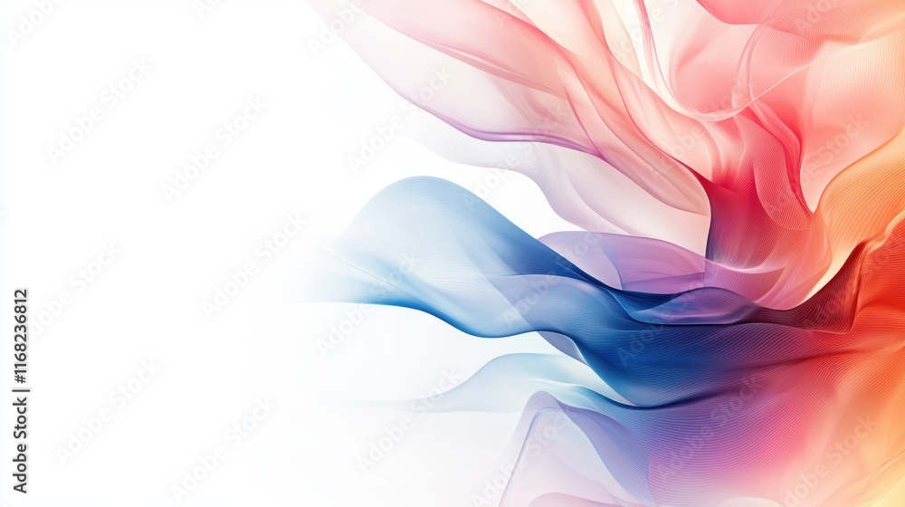 Poster soft, flowing abstract colors blend harmoniously, creating a serene and ethereal composition with hi