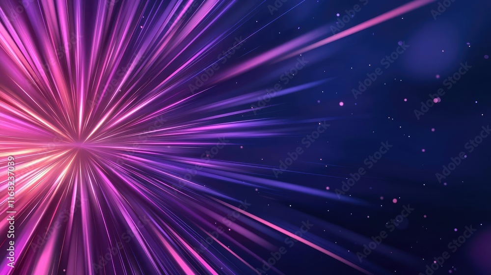 Poster burst abstract background concept. dynamic abstract background with vibrant purple and blue rays of 