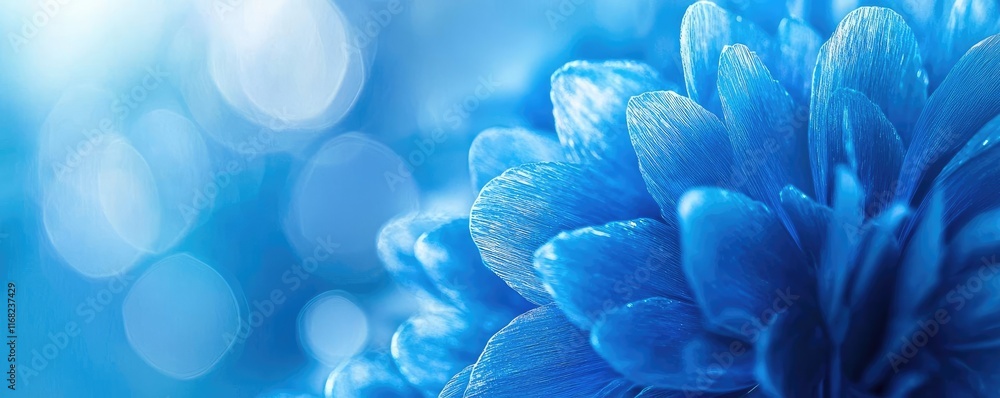 Poster burst abstract background concept. a close-up view of a vibrant blue flower petal in a dreamy soft-f