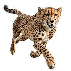 Fototapeta premium Cheetah Running at Full Speed in a Natural Environment with Intense Focus and Graceful Movement