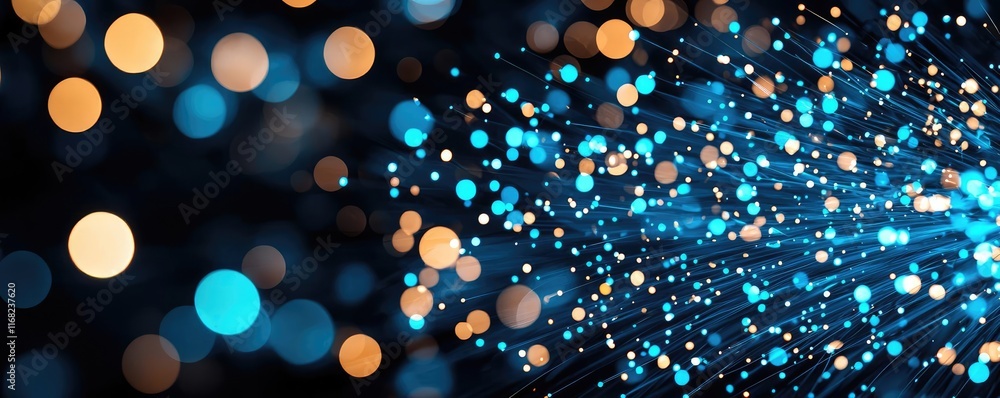 Poster burst abstract background concept. vibrant blue and orange lights create a beautiful abstract backgr