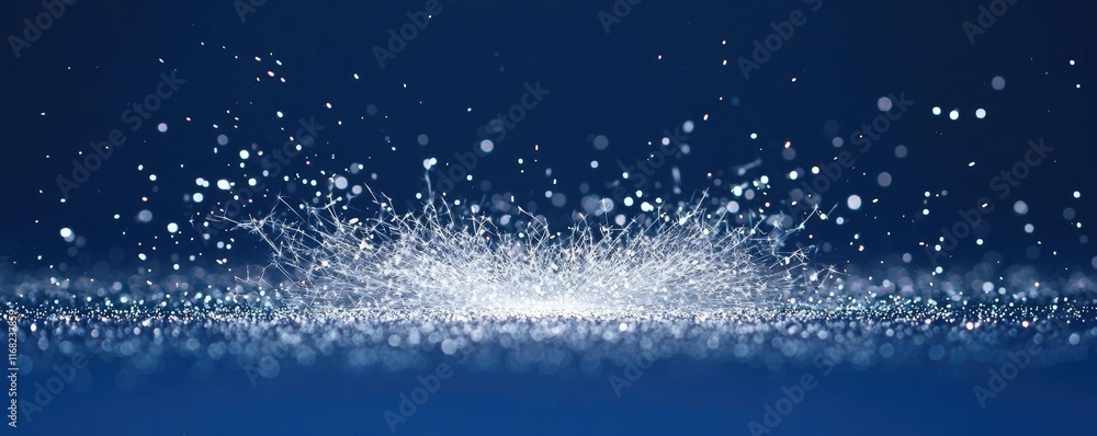 Poster burst abstract background concept. sparkling water splash with bright bubbles on a blue background, 